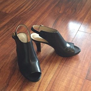 Naturalizer size 9 AM leather open toe black new